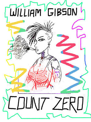 Science Fiction Drawings Royalty Free Images - Gibson Count Zero Book  Poster Royalty-Free Image by Paul Sutcliffe