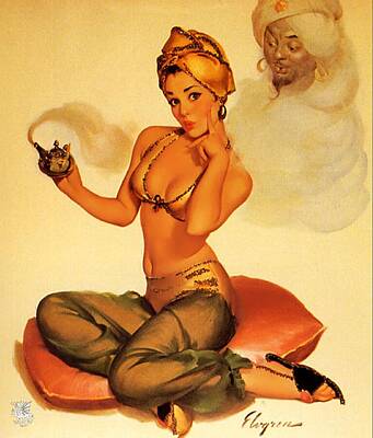 Mixed Media Royalty Free Images - Gil Elvgren Pin Up Art 238 Royalty-Free Image by Vintage Pin-Up Artist