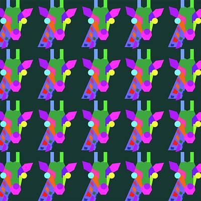 Ingredients Rights Managed Images - Giraffe Pattern WPAP Style dark green background Royalty-Free Image by Ahmad Nusyirwan