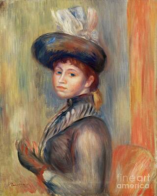 Royalty-Free and Rights-Managed Images - Girl in Gray-Blue 1889 by Pierre-Auguste Renoir. by Shop Ability