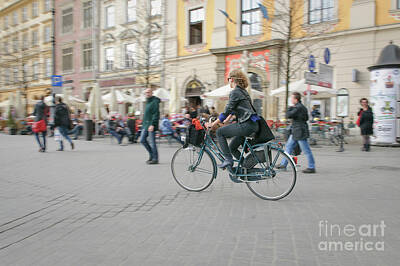 Wilderness Camping - Girl riding a vintage bicycle Krakow Poland by Dariusz Gora