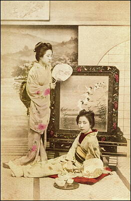 Stocktrek Images - Girls at Home, Vintage Japan Daily Life, Japanese by MotionAge Designs