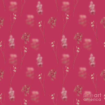 Roses Mixed Media - Gladiolus Botanical Seamless Pattern in Viva Magenta n.1276 by Holy Rock Design