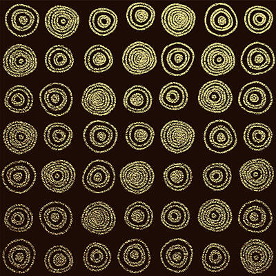 Grimm Fairy Tales Rights Managed Images - Gold Golden, hand drawn pattern with circles. Abstract background Royalty-Free Image by Julien