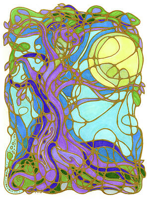 Fantasy Drawings Rights Managed Images - Gold Neuroline Dryad Royalty-Free Image by Katherine Nutt