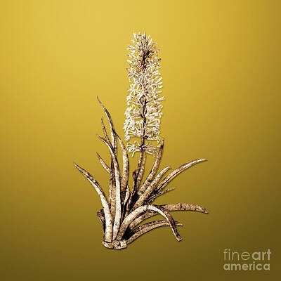 Reptiles Paintings - Gold Snake Plant on Mango Yellow n.01469 by Holy Rock Design