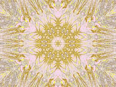 Abstract Flowers Digital Art - Golden Crystal Wildflower by Sherrie Larch