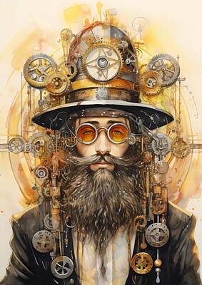 Digital Art - Golden Years Steampunk Json by EML CircusValley