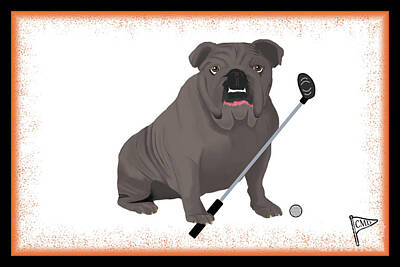 Laundry Room Signs - Golf Gray Bulldog Orange by College Mascot Designs