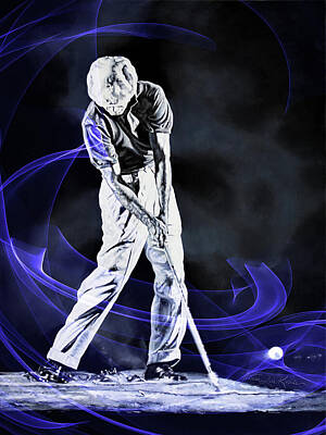 Sports Paintings - Golf Swing Energy 3 by Hanne Lore Koehler
