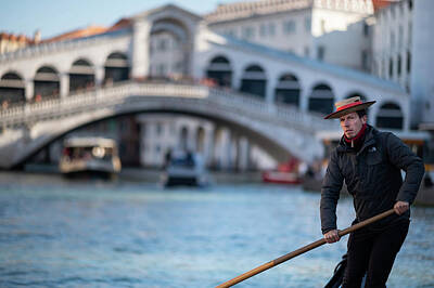 The American Diner Rights Managed Images - Gondolier steering a gondola on canale grande Royalty-Free Image by Stefan Rotter