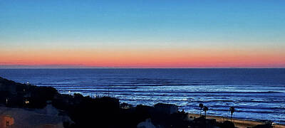 Beach Digital Art Rights Managed Images - Gorgeous Sunset Above The Ocean Beautiful Lights Seascape Beach Art XV Royalty-Free Image by Irina Sztukowski