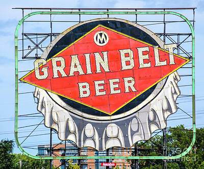 Beer Photos - Grain Belt Beer Sign by Patrick Nowotny