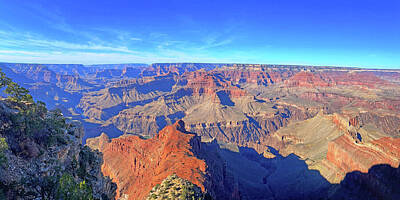 Abstract Landscape Photos - Grand Canyon Panorama Landscape by Marlin and Laura Hum