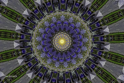 Floral Mixed Media - GRAND FOUNTAIN - kaleidoscope design by Maria Faria Rodrigues