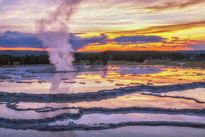 Royalty-Free and Rights-Managed Images - Great Geyser Sunset by Darren White