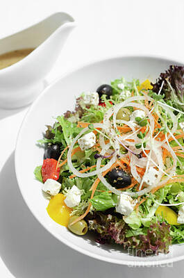 Modern Man Cycle - Greek Salad With Feta Cheese And Olives With Citrus Vinaigrette by JM Travel Photography