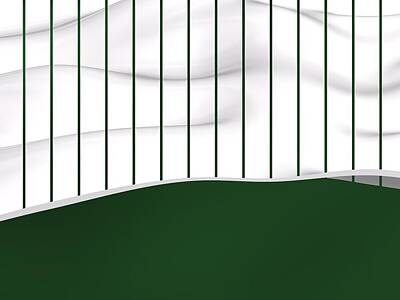 Baseball Digital Art - Green and white sportive lines of baseball fashion. by Alberto RuiZ