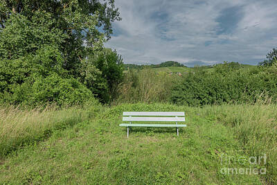 Catherine Swenson Fantasy Art - Green bench at Winterhausen river Main, Germany by Frank Bach