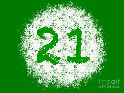 Comedian Drawings - Green Number 21 Design  by Douglas Brown