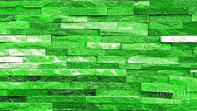 Douglas Brown Digital Art Rights Managed Images - Green Tiled Wall Royalty-Free Image by Douglas Brown