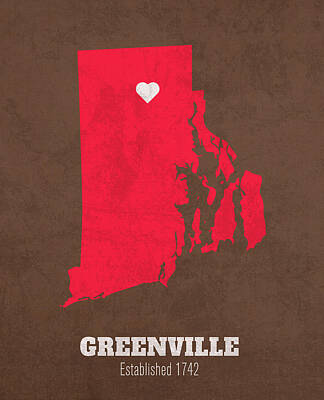 Stone Cold - Greenville Rhode Island City Map Founded 1742 Brown University Color Palette by Design Turnpike