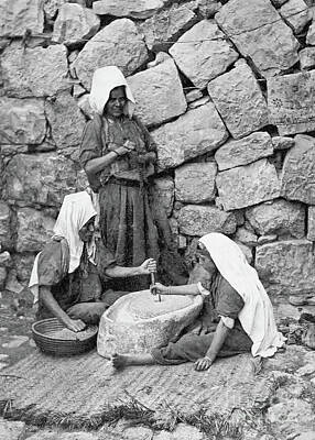 Design Pics - Grinding in Bethlehem in 1917 by Munir Alawi
