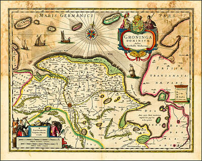 Maps Maps And More Maps - Groninga Dominium . . 1640 Willem Janszoon Blaeu by MotionAge Designs