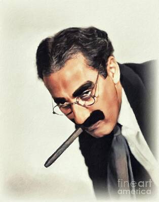 Celebrities Royalty-Free and Rights-Managed Images - Groucho Marx, Vintage Actor by Esoterica Art Agency