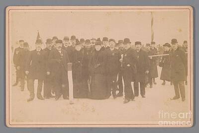 Portraits Royalty-Free and Rights-Managed Images - Group of men on the ice rink of the Amsterdam Ice Club, Sigmund Low possibly 1891 by Shop Ability