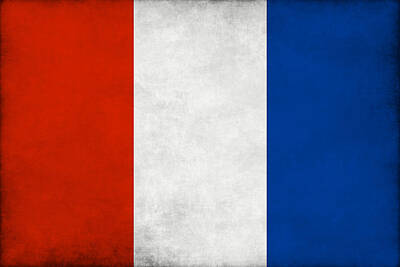 Wine Mixed Media - Grunge France Flag by Dan Sproul