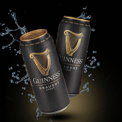 Lucky Shamrocks - Guinness draught popular Irish beer  by Robert Chlopas