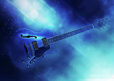 Jazz Digital Art - Guitar Blues by Ian Mitchell