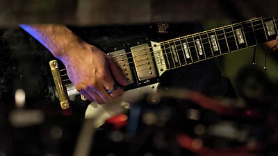 Music Photos - Guitar Players Hand by Fon Denton