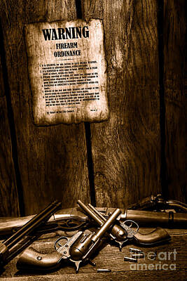 Landmarks Royalty-Free and Rights-Managed Images - Gun Control - Sepia by American West Legend