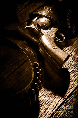 Landmarks Royalty-Free and Rights-Managed Images - Gunslinger Tool - Sepia by American West Legend