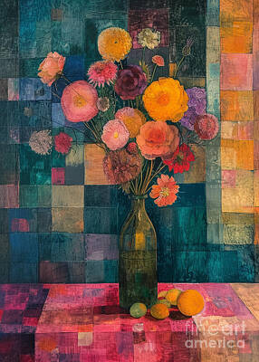 Still Life Paintings - Gustav Klimt Westwood morandi color style   by Asar Studios by Celestial Images