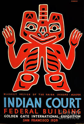 Classic Typewriters - Haida Indian Art Exhibition Poster San Francisco 1939 by M G Whittingham