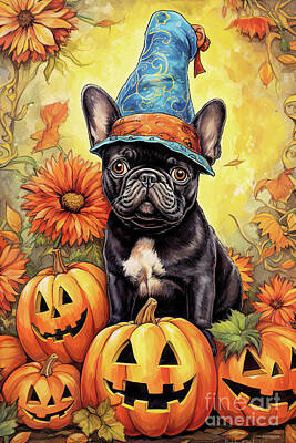 Royalty-Free and Rights-Managed Images - Halloween Bulldog Wizard by Tina LeCour