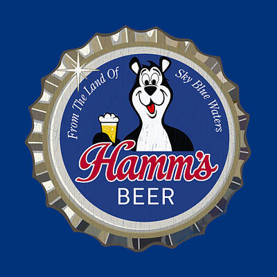 Recently Sold - Beer Rights Managed Images - Hamms Beer Cap Royalty-Free Image by Jeff Johnson Graphix
