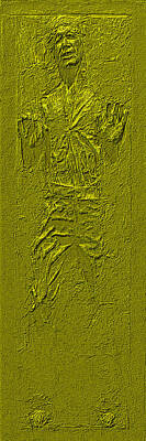 Nothing But Numbers - Han Solo Frozen In Carbonite 27 For Yoga Mat  - Gold -  - PA by Leonardo Digenio