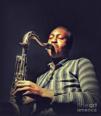 Music Painting Rights Managed Images - Hank Mobley, Music Legend Royalty-Free Image by Esoterica Art Agency