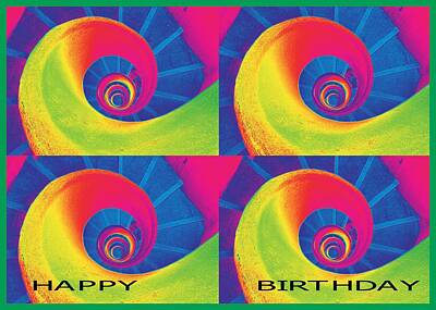 Achieving Royalty Free Images - Happy Birthday Staircases Royalty-Free Image by John Hughes