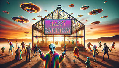 Science Fiction Rights Managed Images - Happy Earth Day Royalty-Free Image by Andy Gambino