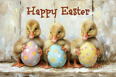 Royalty-Free and Rights-Managed Images - Happy Easter Ducklings by Tina LeCour