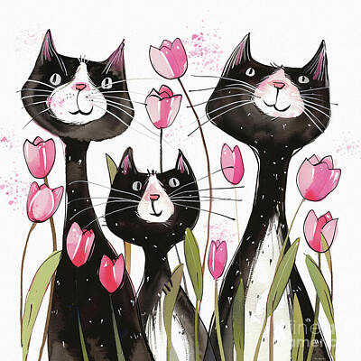 Michael Tompsett Maps - Happy In The Tulips by Tina LeCour