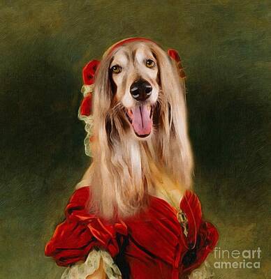 Surrealism Royalty Free Images - Happy Lady Hound Royalty-Free Image by Zelda Tessadori