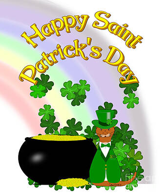 Vintage Magician Posters - Happy Saint Patricks Day Oliver by Colleen Cornelius