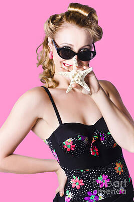 Tea Time - Happy woman in swimming costume by Jorgo Photography