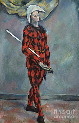 City Scenes Paintings - Harlequin - Paul Cezanne by Sad Hill - Bizarre Los Angeles Archive